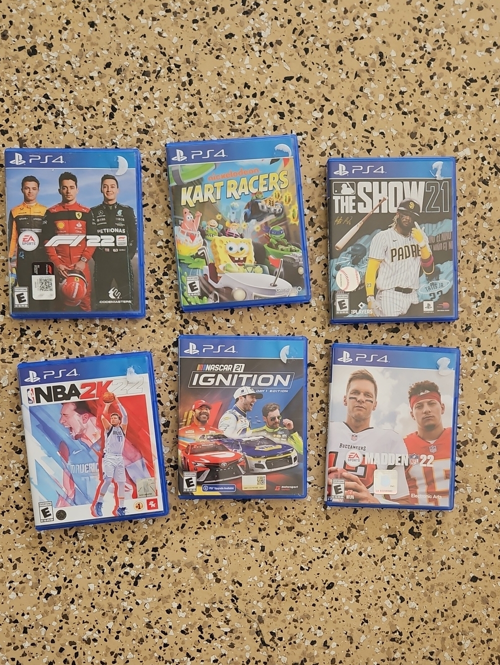PS4 Sports & Racing Video Game Bundle - Blue Case Collection
